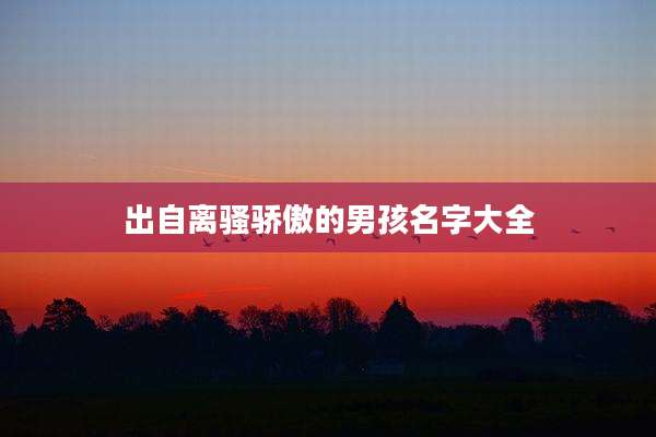 出自离骚骄傲的男孩名字大全