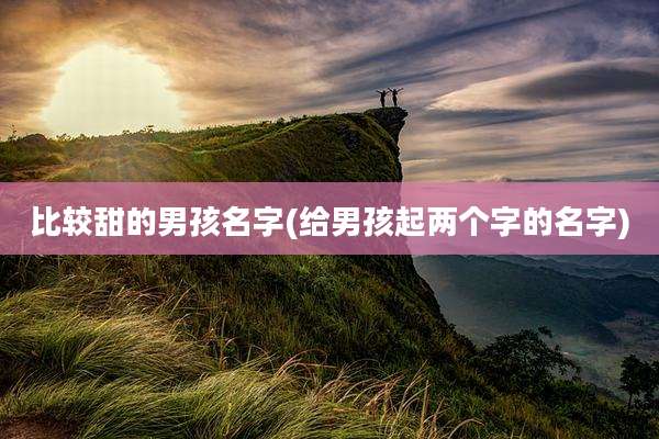 比较甜的男孩名字(给男孩起两个字的名字)
