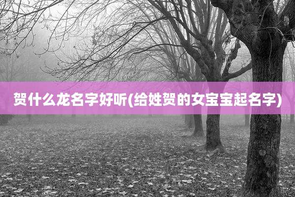 贺什么龙名字好听(给姓贺的女宝宝起名字)