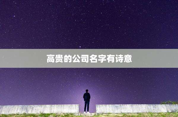 高贵的公司名字有诗意