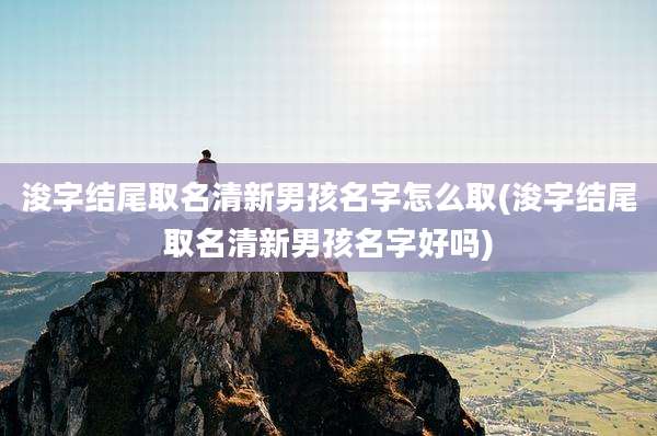 浚字结尾取名清新男孩名字怎么取(浚字结尾取名清新男孩名字好吗)