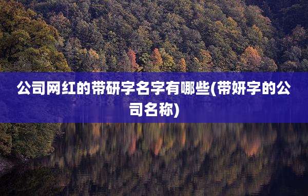 公司网红的带研字名字有哪些(带妍字的公司名称)