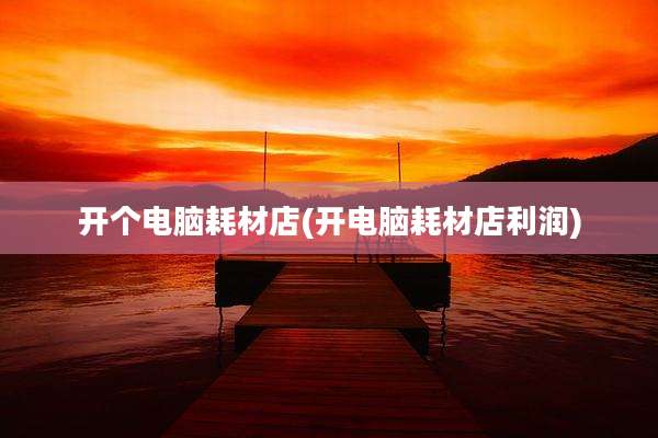 开个电脑耗材店(开电脑耗材店利润)