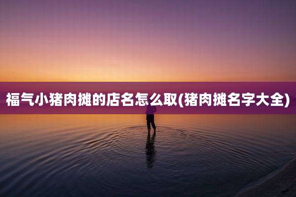 福气小猪肉摊的店名怎么取(猪肉摊名字大全)