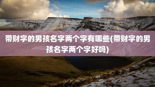 带财字的男孩名字两个字有哪些(带财字的男孩名字两个字好吗)