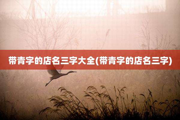 带青字的店名三字大全(带青字的店名三字)