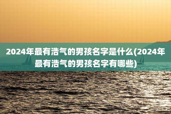 2024年最有浩气的男孩名字是什么(2024年最有浩气的男孩名字有哪些)
