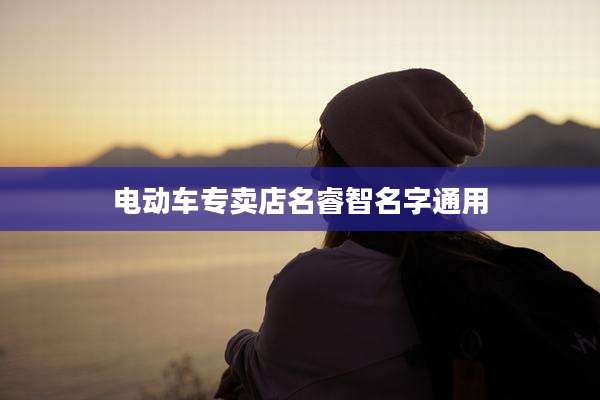 电动车专卖店名睿智名字通用