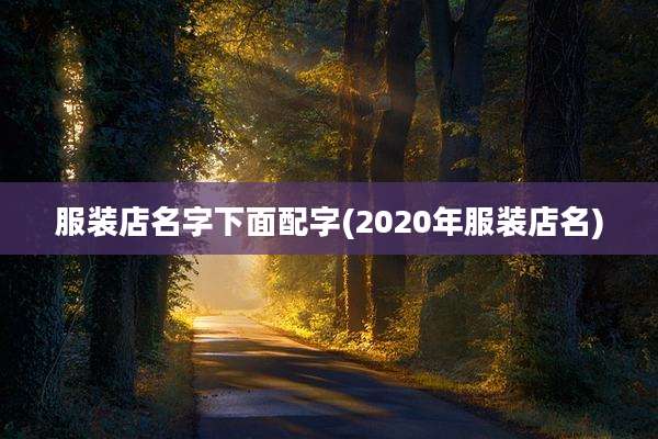 服装店名字下面配字(2020年服装店名)