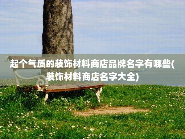 起个气质的装饰材料商店品牌名字有哪些(装饰材料商店名字大全)