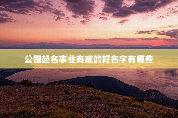 公司起名事业有成的好名字有哪些