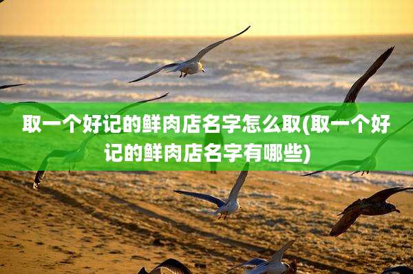 取一个好记的鲜肉店名字怎么取(取一个好记的鲜肉店名字有哪些)