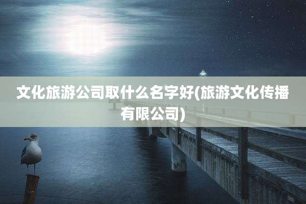 文化旅游公司取什么名字好(旅游文化传播有限公司)