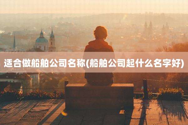 适合做船舶公司名称(船舶公司起什么名字好)