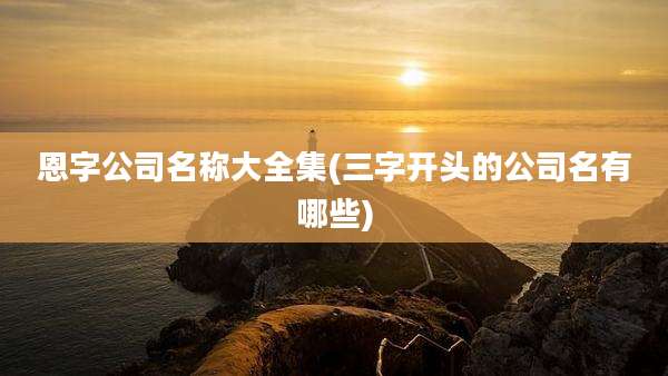 恩字公司名称大全集(三字开头的公司名有哪些)
