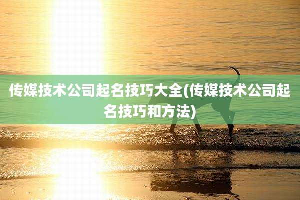 传媒技术公司起名技巧大全(传媒技术公司起名技巧和方法)