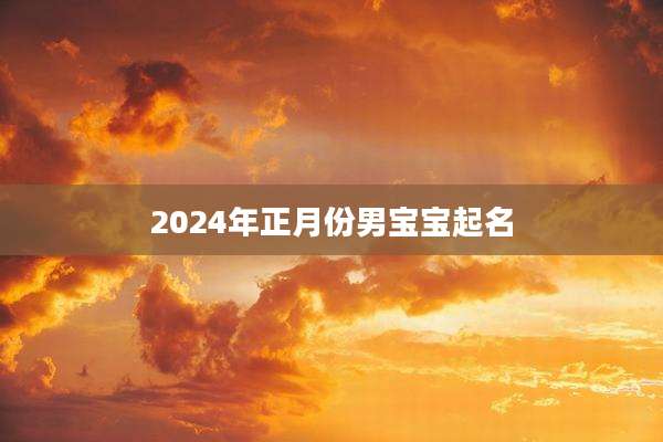 2024年正月份男宝宝起名