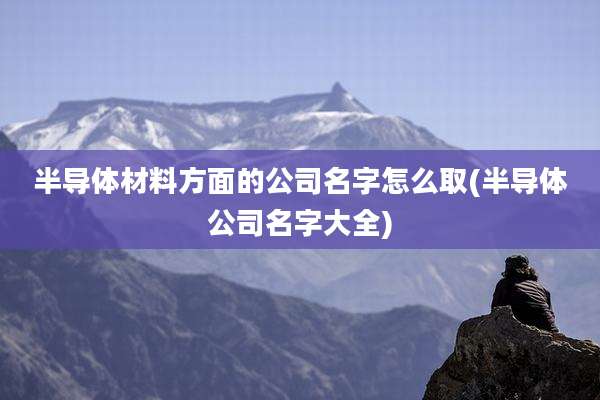 半导体材料方面的公司名字怎么取(半导体公司名字大全)