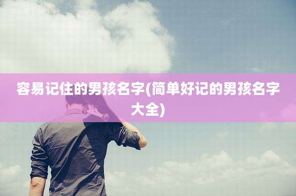 容易记住的男孩名字(简单好记的男孩名字大全)