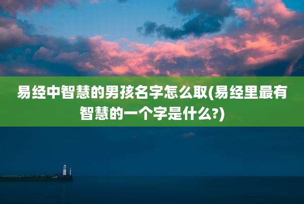 易经中智慧的男孩名字怎么取(易经里最有智慧的一个字是什么?)