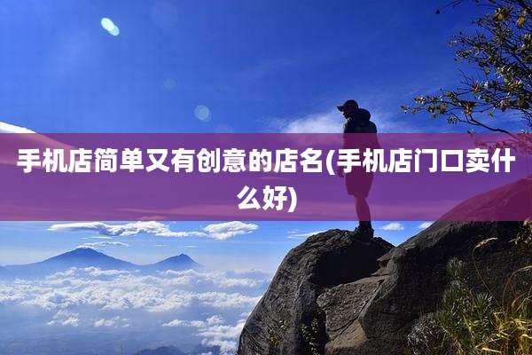 手机店简单又有创意的店名(手机店门口卖什么好)