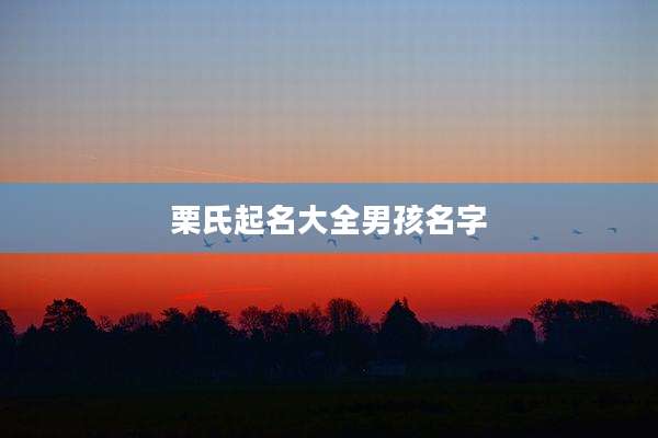 栗氏起名大全男孩名字