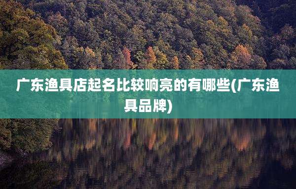广东渔具店起名比较响亮的有哪些(广东渔具品牌)