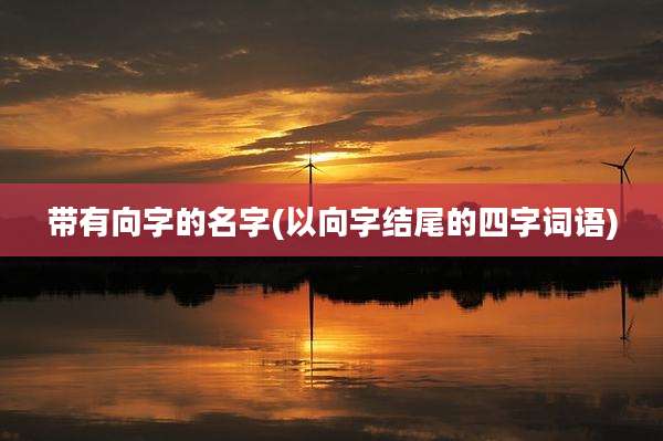 带有向字的名字(以向字结尾的四字词语)