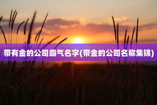 带有金的公司霸气名字(带金的公司名称集锦)
