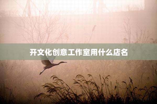 开文化创意工作室用什么店名