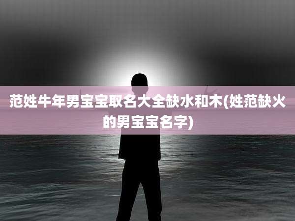 范姓牛年男宝宝取名大全缺水和木(姓范缺火的男宝宝名字)