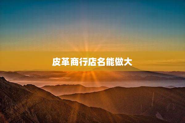 皮革商行店名能做大