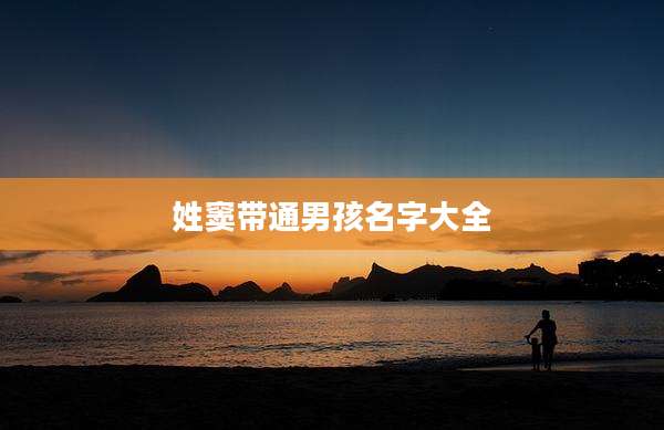 姓窦带通男孩名字大全