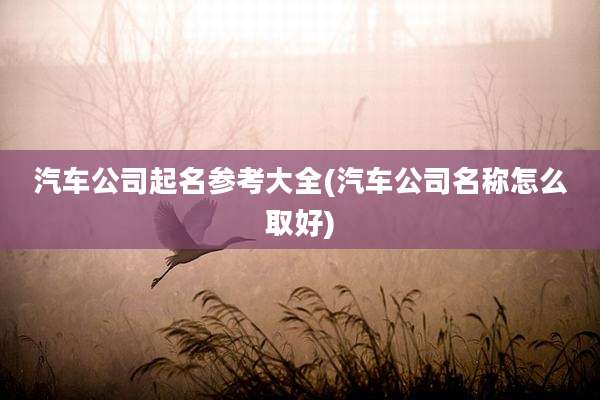 汽车公司起名参考大全(汽车公司名称怎么取好)