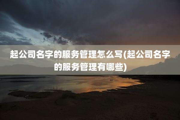 起公司名字的服务管理怎么写(起公司名字的服务管理有哪些)