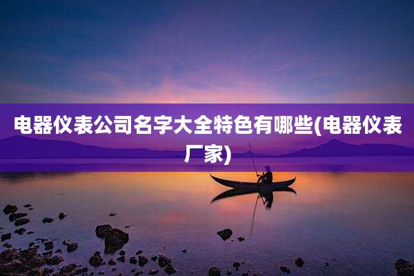 电器仪表公司名字大全特色有哪些(电器仪表厂家)
