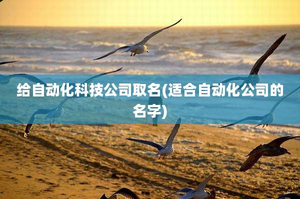 给自动化科技公司取名(适合自动化公司的名字)