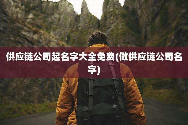 供应链公司起名字大全免费(做供应链公司名字)