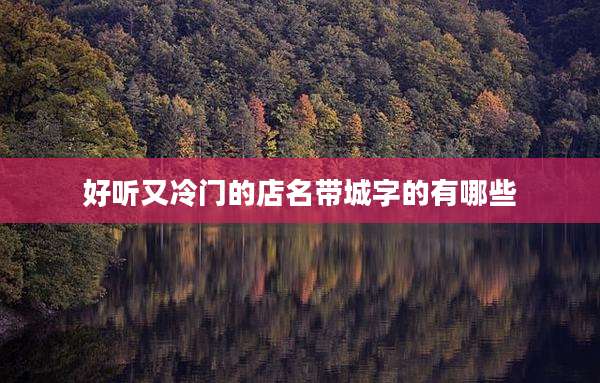 好听又冷门的店名带城字的有哪些