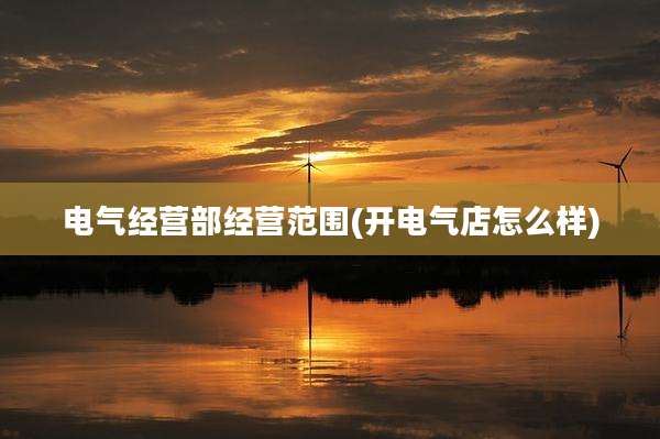 电气经营部经营范围(开电气店怎么样)