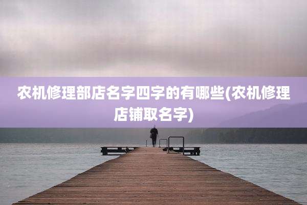 农机修理部店名字四字的有哪些(农机修理店铺取名字)