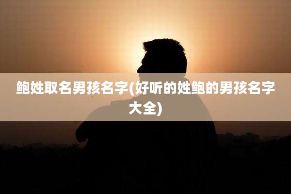 鲍姓取名男孩名字(好听的姓鲍的男孩名字大全)
