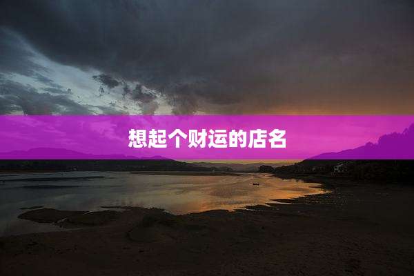 想起个财运的店名