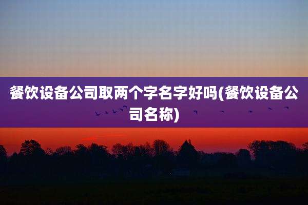 餐饮设备公司取两个字名字好吗(餐饮设备公司名称)
