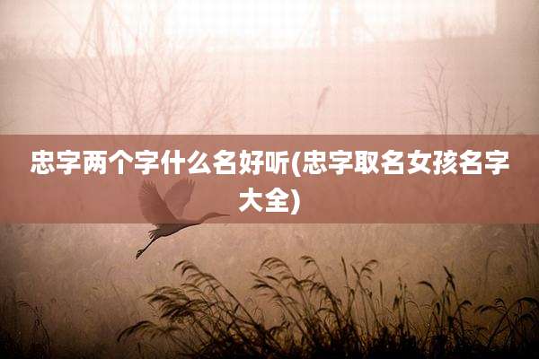 忠字两个字什么名好听(忠字取名女孩名字大全)
