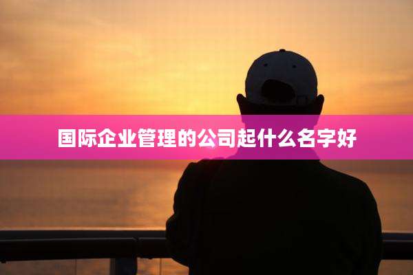 国际企业管理的公司起什么名字好