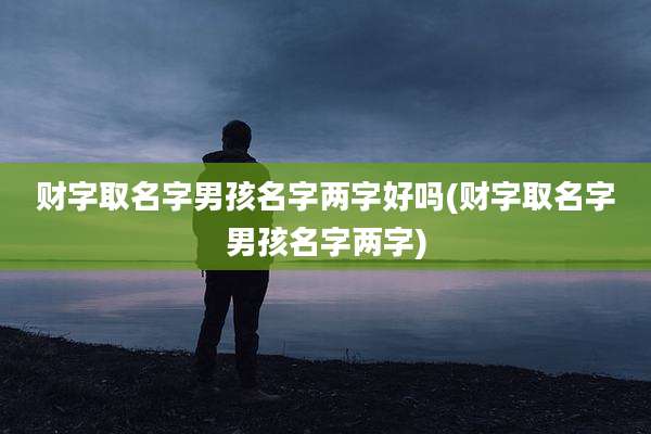 财字取名字男孩名字两字好吗(财字取名字男孩名字两字)