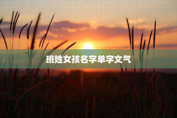 班姓女孩名字单字文气