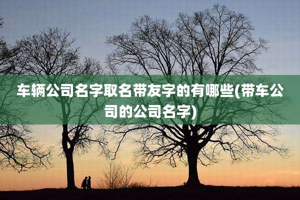 车辆公司名字取名带友字的有哪些(带车公司的公司名字)