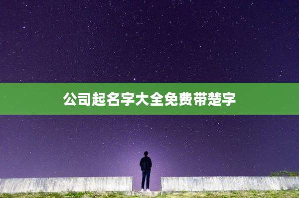 公司起名字大全免费带楚字